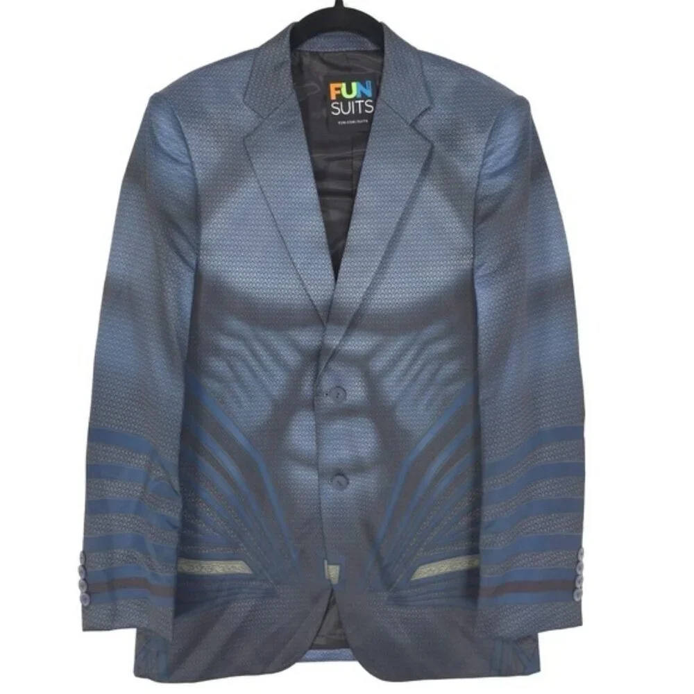 SUPERMAN Suit Jacket Blazer Alter Ego Fun Suits Size 38 Blue Men's‎